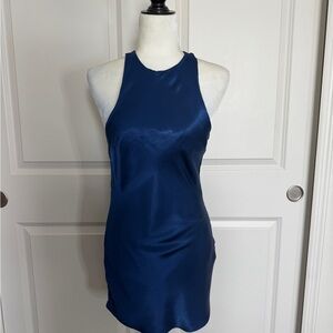 Zara Mini Blue Satin Dress